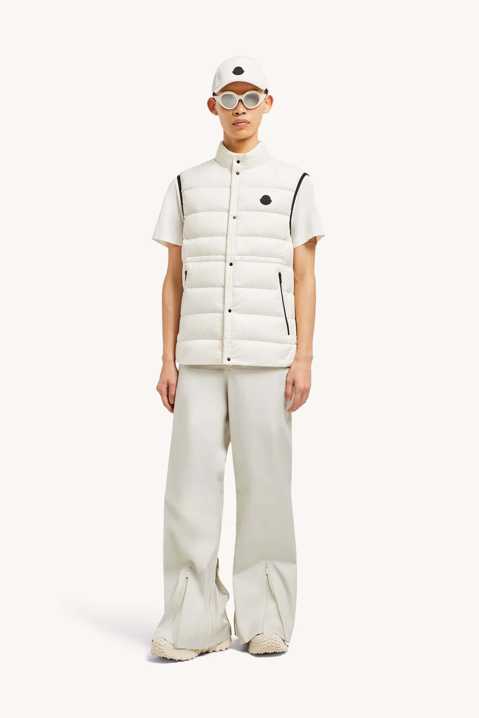 Chaleco plumífero Plaret Hombre Blanco Marfil Moncler 0
